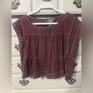 Anthropologie Brown Top Large NWT